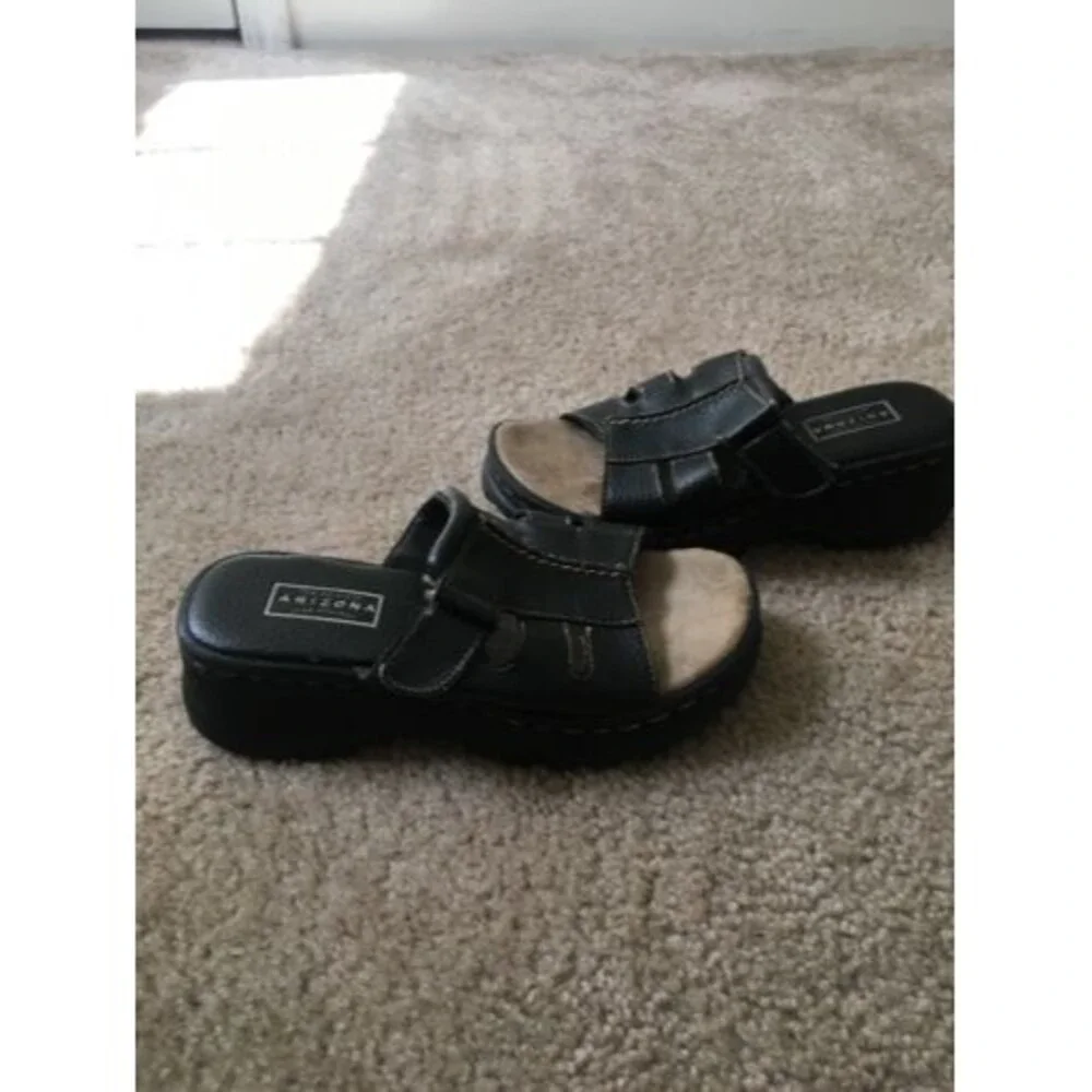 Arizona Jean Company Girls Slides Sandals Dark Brown Black Size 1